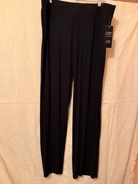 Catherines Black Wide Leg Pull-On Pants